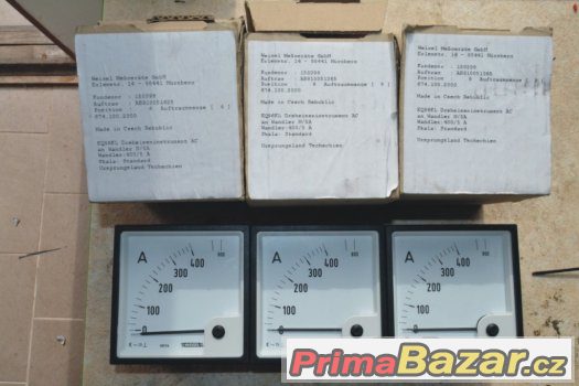 3x Ampermetr - Panelové měřidlo WEIGEL EQ96K 400/5
