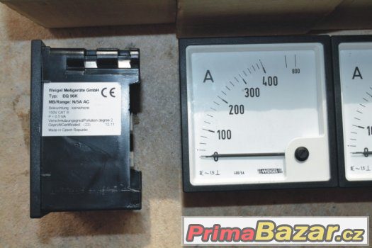 3x Ampermetr - Panelové měřidlo WEIGEL EQ96K 400/5 3x Ampermetr - Panelové měřidlo WEIGEL EQ96K 400/5