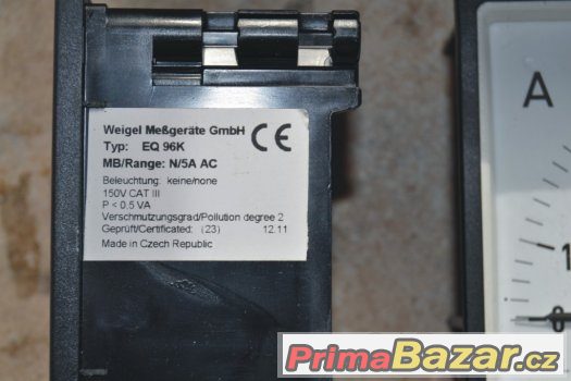 3x Ampermetr - Panelové měřidlo WEIGEL EQ96K 400/5 3x Ampermetr - Panelové měřidlo WEIGEL EQ96K 400/5