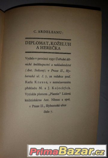 Prodám knihu Diplomat koželuh a herečka