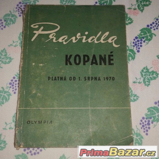 Prodám knihu Pravidla kopané  platné od srpna 1970