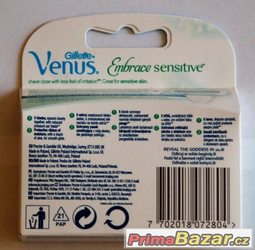 Gillette Venus ProSkin Sensitive náhradní hlavice 4 ks