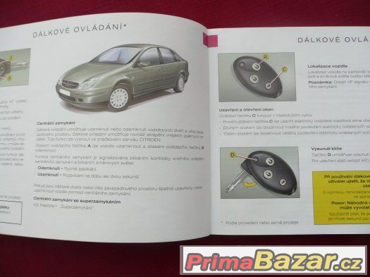 Citroën C5 od roku 2001 do 2004 návod k obsluze v češtině