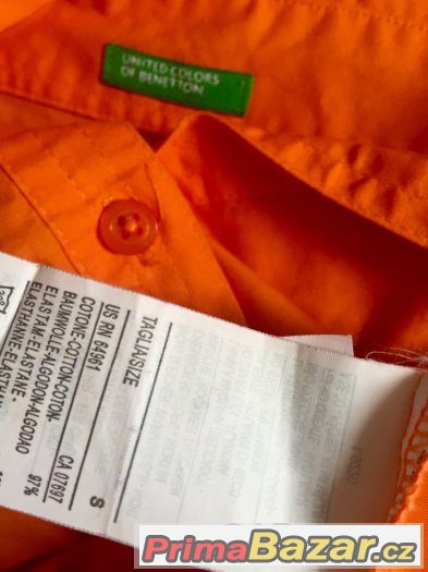 Benetton original moderni, krasna jasne oranzova kosile S Benetton original moderni, krasna jasne oranzova kosile S