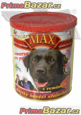 Kvalitní masité psí konzervy Max