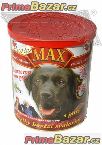 Kvalitní masité psí konzervy Max