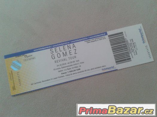 PRODÁM LÍSTEK: SELENA GOMEZ, REVIVAL TOUR