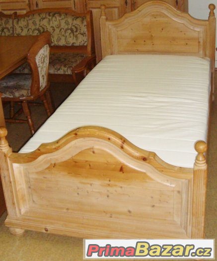Selska postel z masivu + rost + matrace 100x200