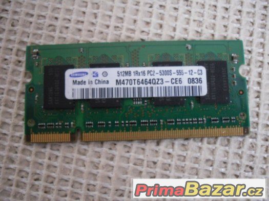 Paměti do notebooků - DDR 2 - 512MB, 256MB.