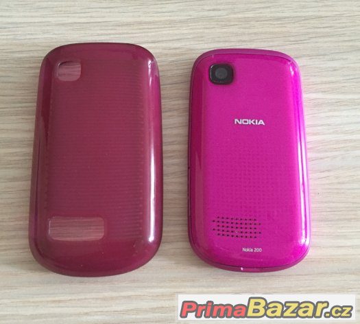 Nokia Asha 200 Pink (růžový) + kryt