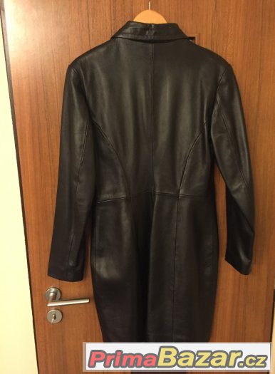 Černý 3/4 kožený kabát zn. KOCMAN