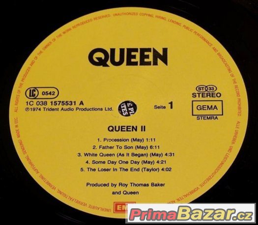 vinylové LP Queen II (1974)