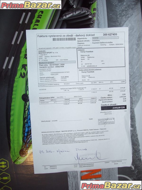 nafukovací kajak Challnger K2 nafukovací kajak Challnger K2
