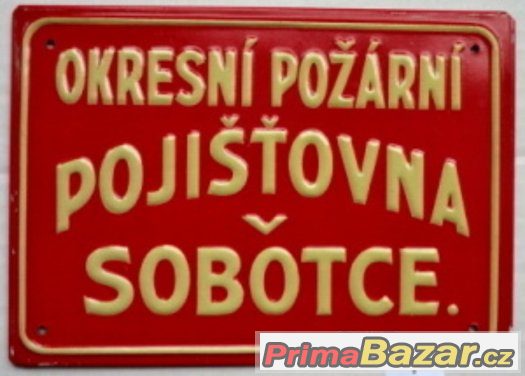 Tabulka pojišťovny v Sobotce