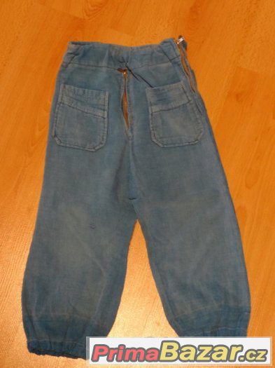 Kalhoty riflové, bavlněné, vel. 98 (3-4 roky)