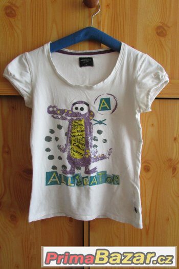 Dámské nové bílé tričko s aligátorem, vel. S, zn. Reserved