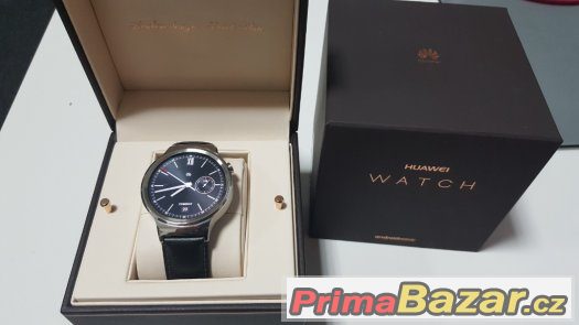 Huawei Watch W1 Stainless Steel/Black Leather Stra