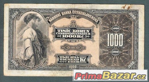 Staré bankovky - První republika 1000 korun 1932