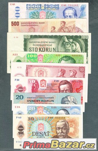 Staré bankovky sestava 1961-1988 - 9kusů