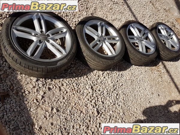 sada alu Audi A6 S6 4G9601025G 5x112 8.5jx20 et43 pneu Pirelli Sottozero 255/40 r20 101V dot 1615