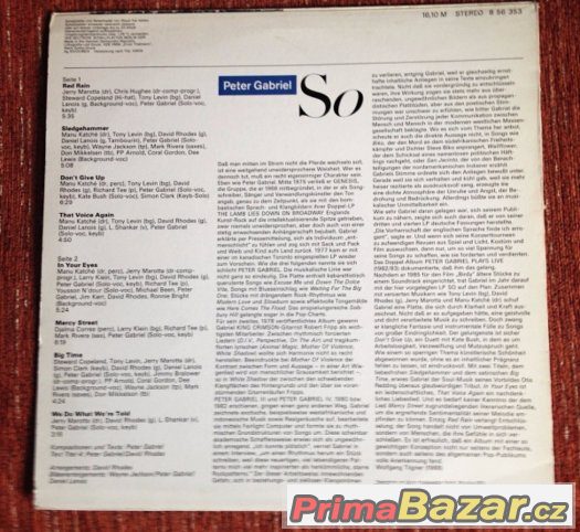 2x vinylové LP Peter Gabriel (1980 a 1986)