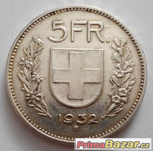 5 franků 1932 B, Švýcarsko