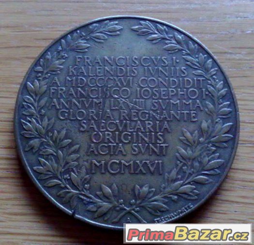 Medaile Rakouská banka, Vídeň 1916, Rak.-Uh. Medaile Rakouská banka, Vídeň 1916, Rak.-Uh.