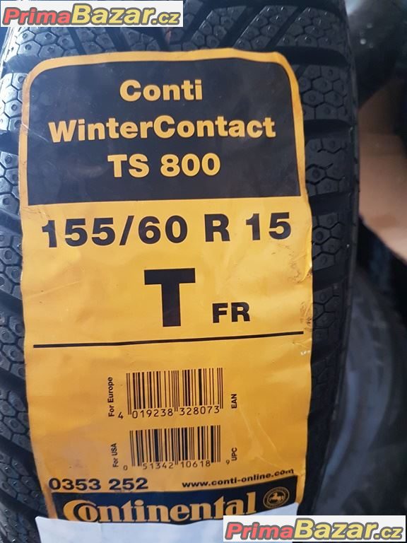 1x nová  pneu Smart Continental conti Winter Contact TS800 155/60 r15 74T