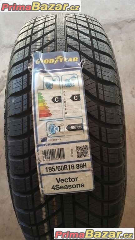 1xnova, nepoužita pneu Goodyear Vector 4Seasons 195/60 r16 89H