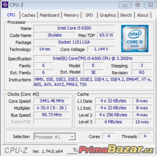 Herní počítač Intel i5 Skylake, 16GB DDR4