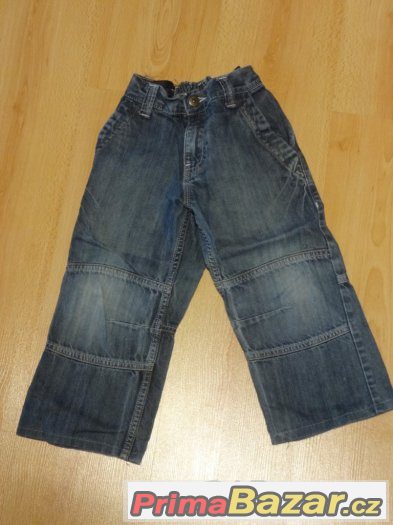 Kalhoty riflové, bavlněné, vel. 98 (3-4 roky)