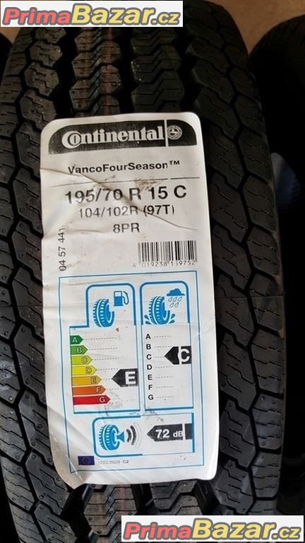 1xnova , nepoužita sada pneu Continental VancoFourSeason 195/70 r15C 104/102R 97