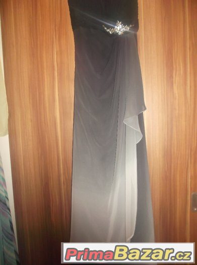 Černo-šedé dlouhé šaty velikost M ,nutno měrit