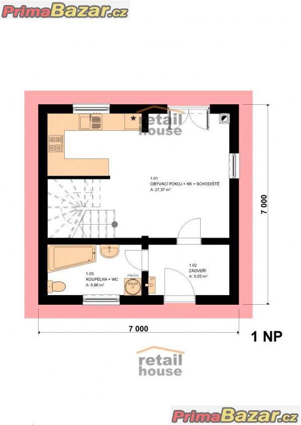 Rodinný dům Retail House XL, 4+kk, 74 m2