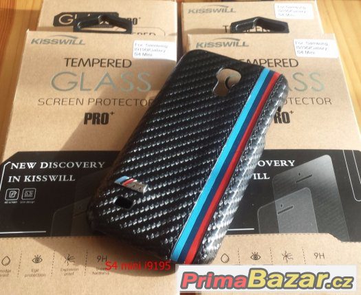 samsung-s4-mini-bmw-pouzdro-carbon-tvrzene-sklo