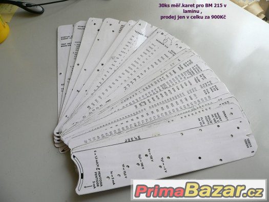 Měřicí karty elektronek  pro BM 215.