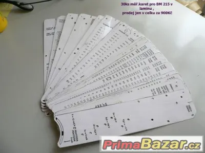 Měřicí karty elektronek pro BM 215.