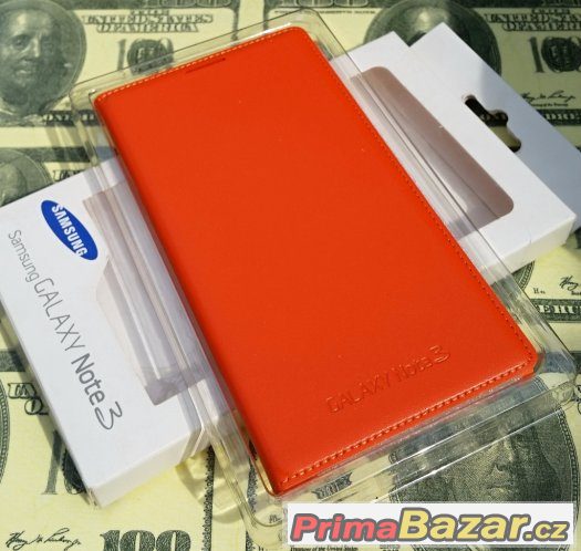 Samsung Note3 N9005 - Flip Pouzdro Oranžové