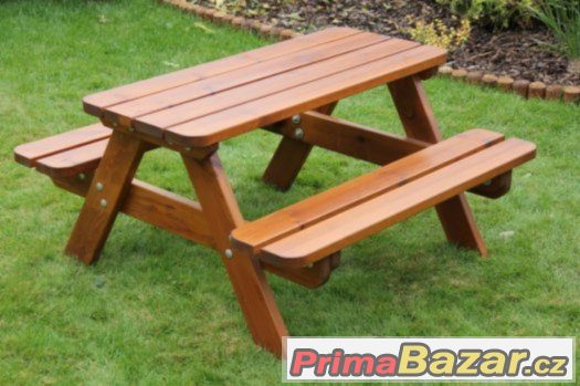 Dětská zahradní dřevěná lavice Síla prken 32mm