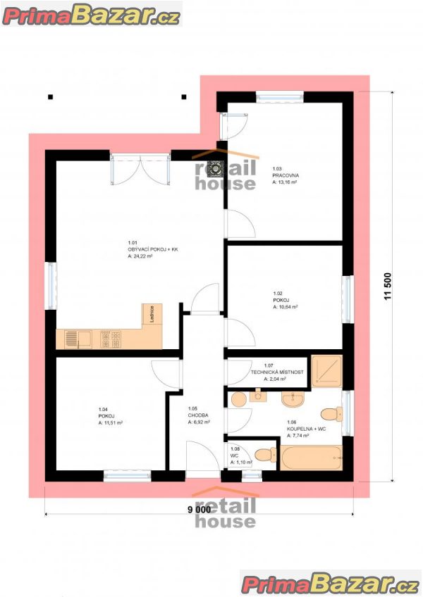 Rodinný dům Retail Tango Top, 4+kk, 77 m2