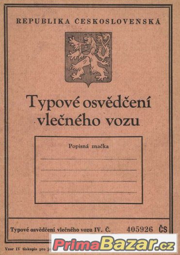 K: Typové průkazy či jiné sběratelské doklady