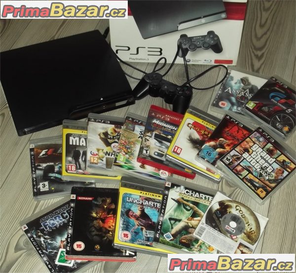 PS3 Slim Playstation 3 320gb, 500gb + 2 nebo 6 her