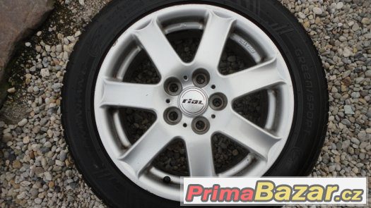 4x alu kola Rial R16 5x112 + 4x letní pneu 205/55/R16