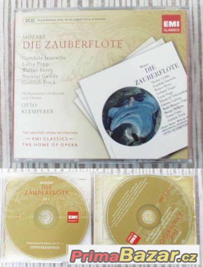 Kouzelná flétna  -  Mozart - 2 CD - NOVÉ