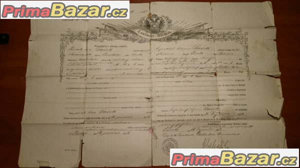 Propouštěcí list z Rakouské císařské armády 1886