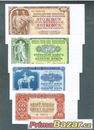 Staré bankovky - sestava 1953 bezvadný stav