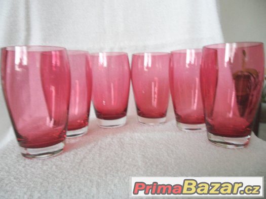 Růžové skleničky 2 dl (sada 6 ks)