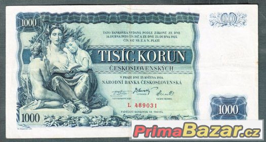 stare-bankovky-1000-korun-1934-neperforovana