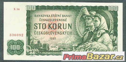 Staré bankovky - 100 kčs 1961 pěkný stav