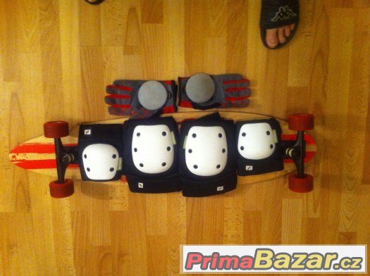 Prodám longboard mindless včetně chráničů a rukavic